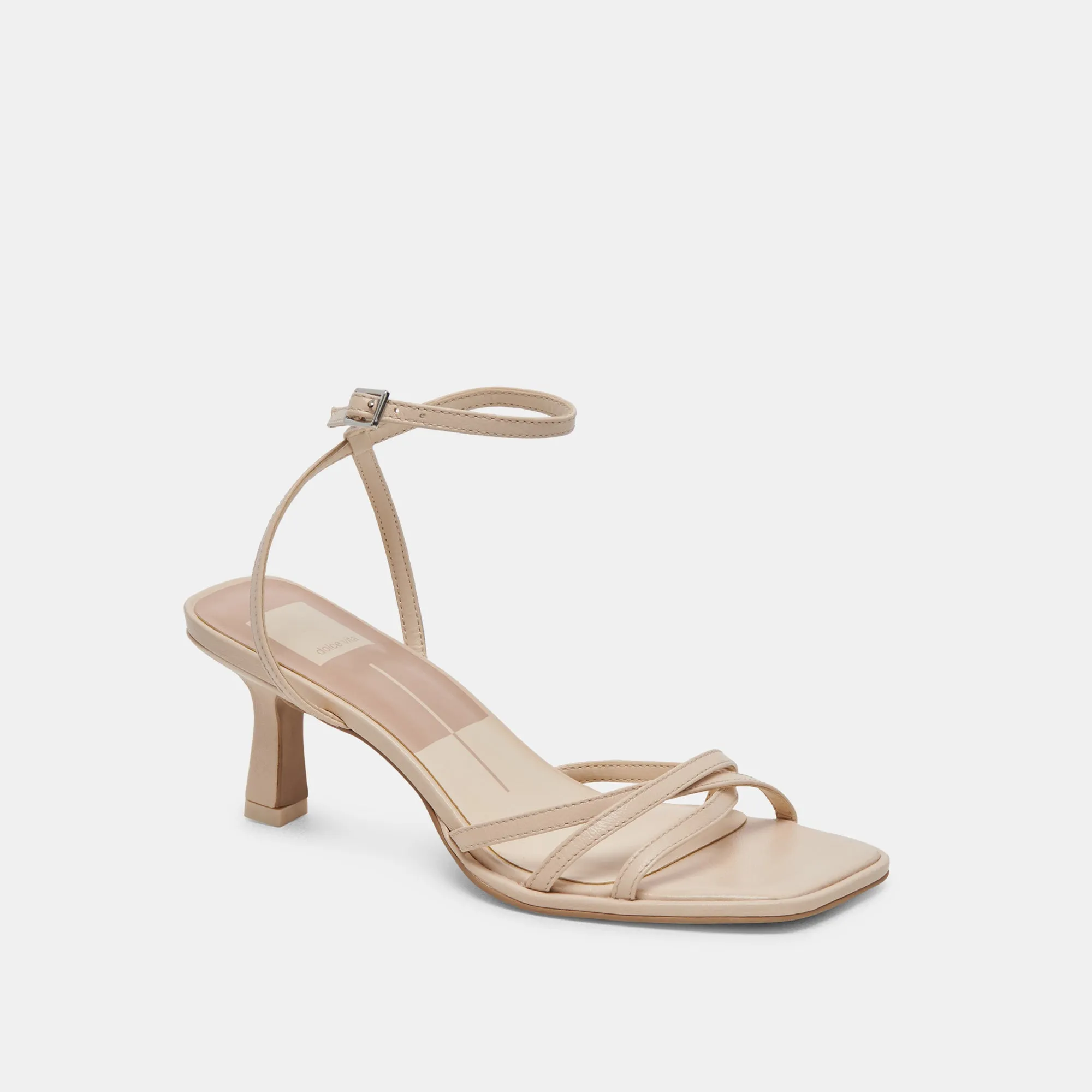 High Heel Chunky Heel MANJI HEELS BONE PATENT LEATHER