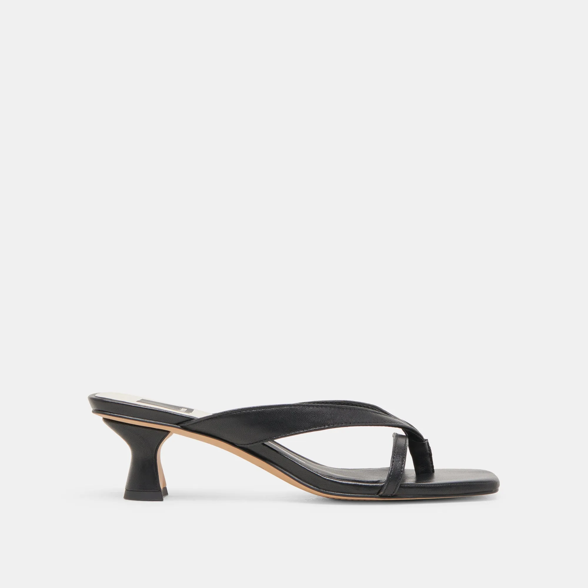 BREVEL HEELS ONYX LEATHER Luxury Sandals