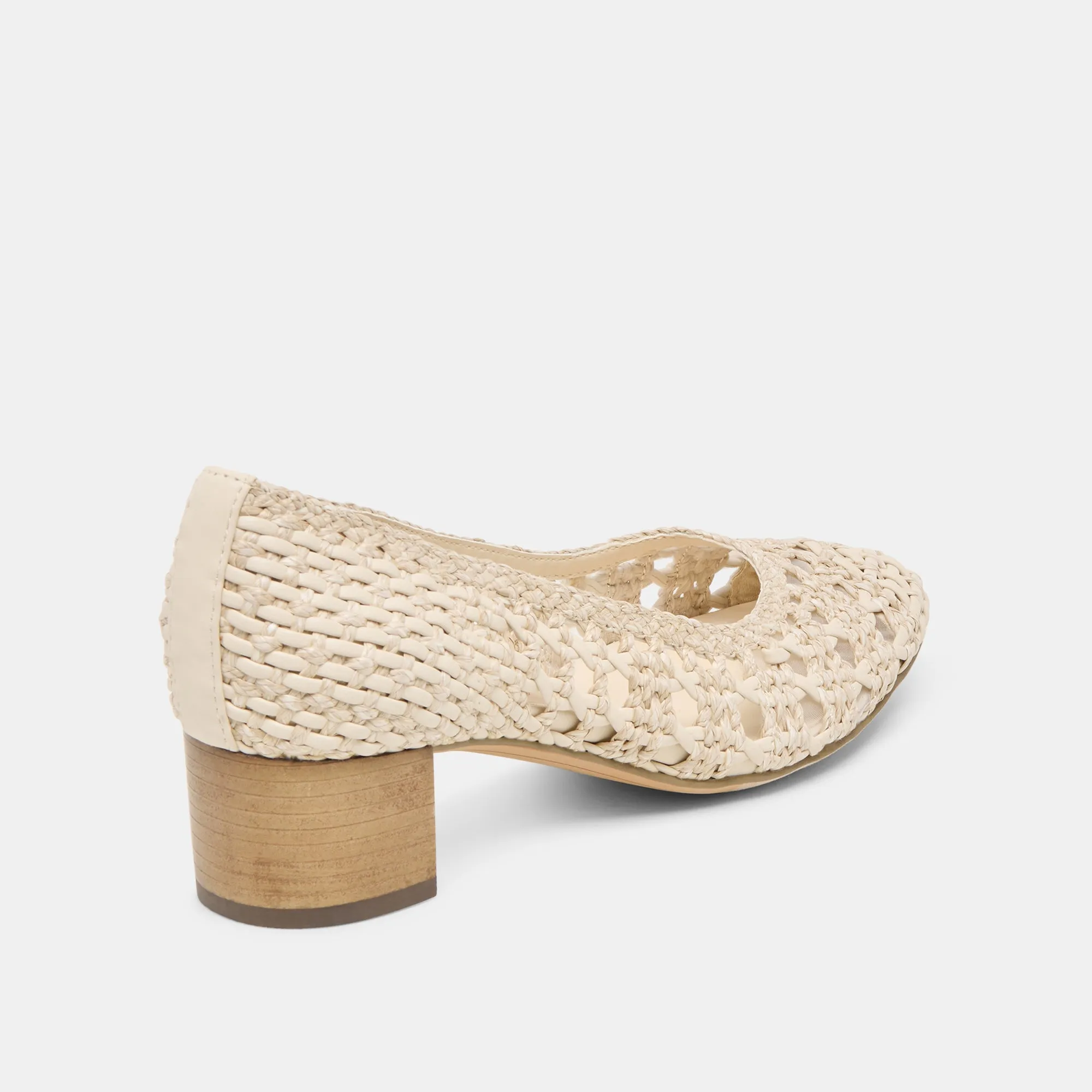 Arch support Pink Stiletto Heels LULA HEELS IVORY MULTI WOVEN RAFFIA