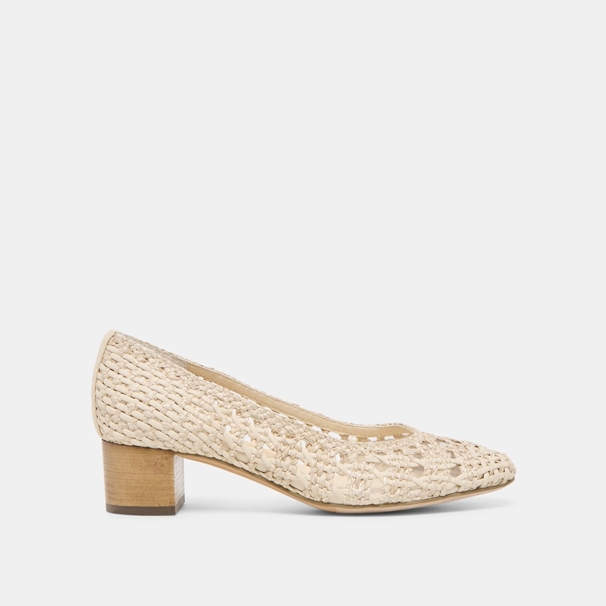 Designer Platform Shoes LULA HEELS IVORY MULTI WOVEN RAFFIA