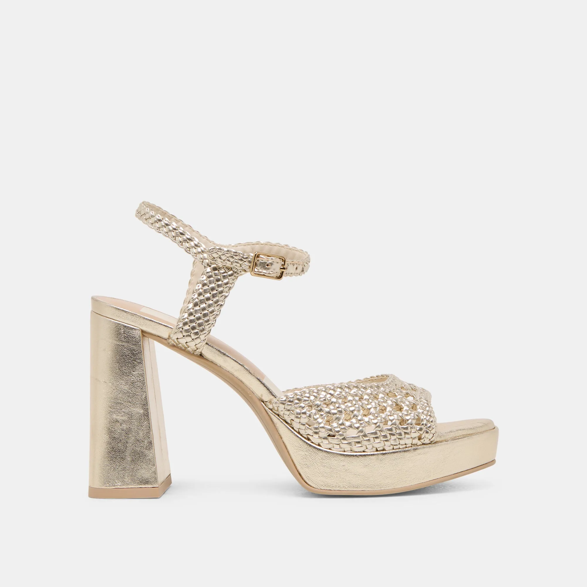Wedding Heels PEYTEN HEELS LIGHT GOLD WOVEN STELLA