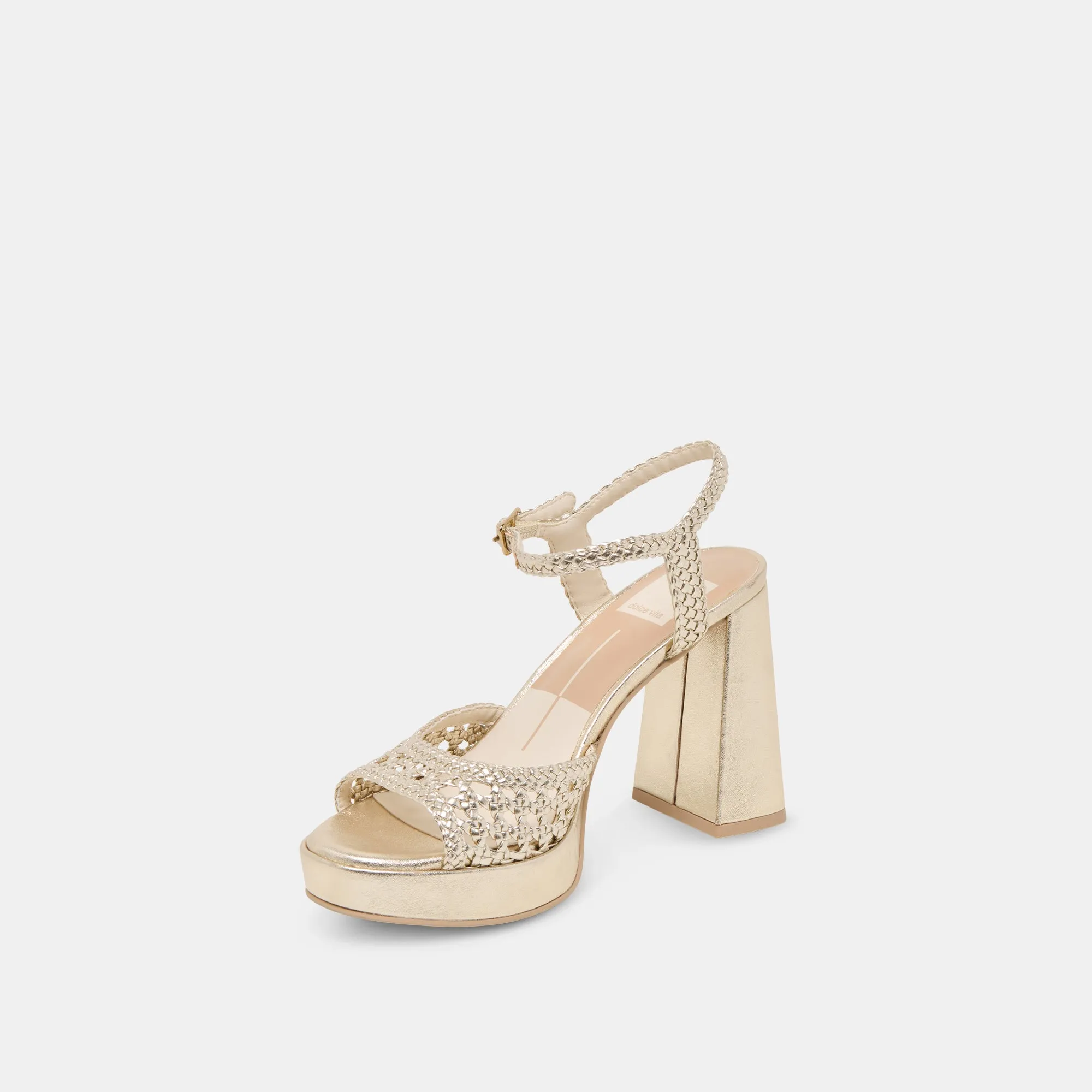 Flexible Fit PEYTEN HEELS LIGHT GOLD WOVEN STELLA