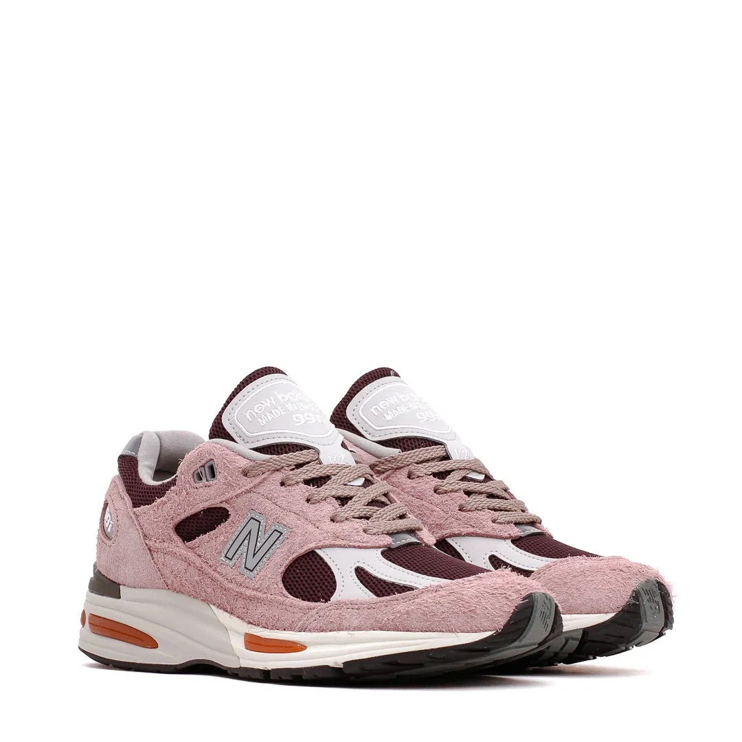 fitness walk New Balance Unisex Made in UK 991v2 Deauville Mauve Fig U991PR2