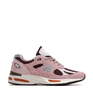 Astounding shock absorption turf shoes New Balance Unisex Made in UK 991v2 Deauville Mauve Fig U991PR2