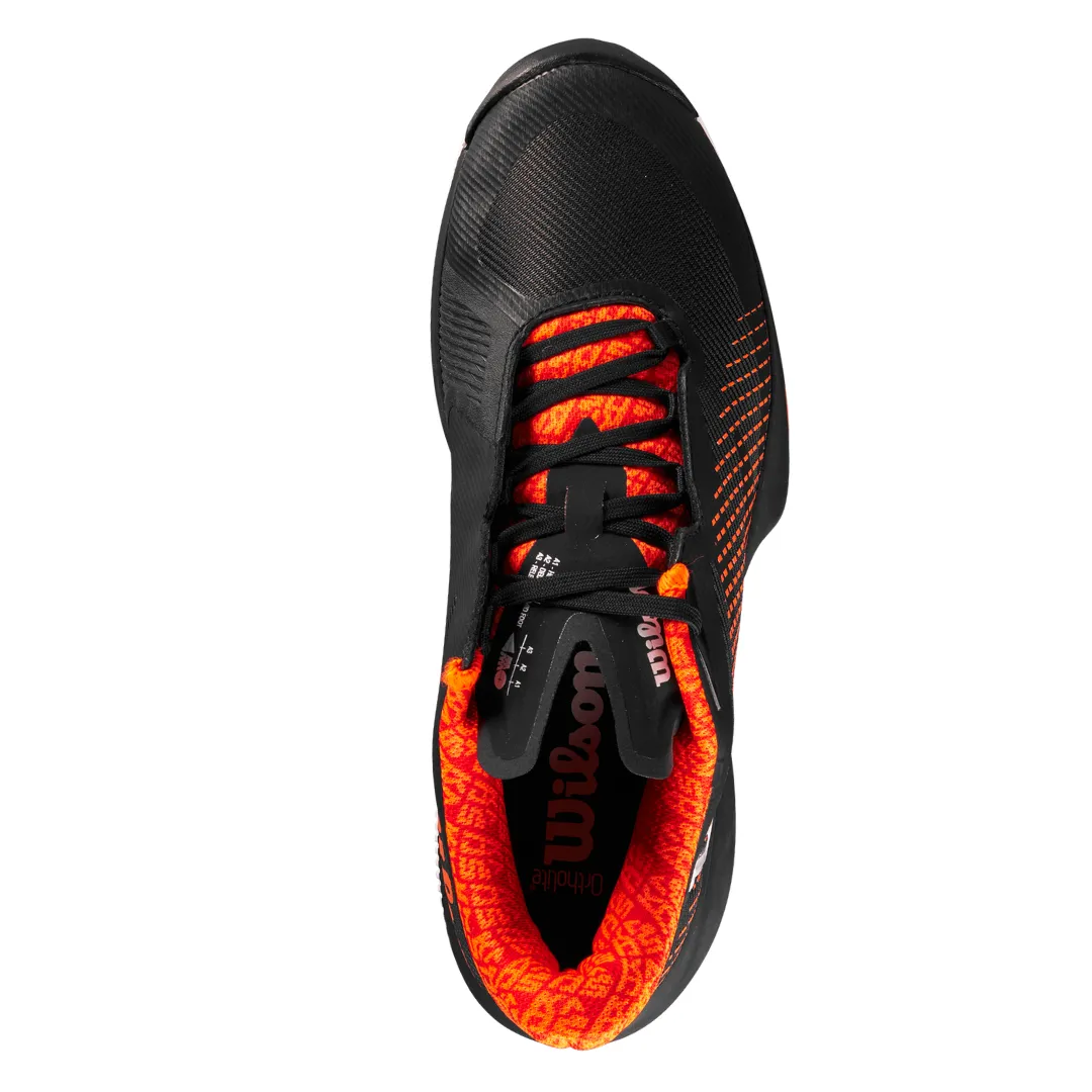 Wilson 2023 Kaos Swift 1.5 Men's Tennis Shoes - Black/Phantom/Shocking Orange Lace System
