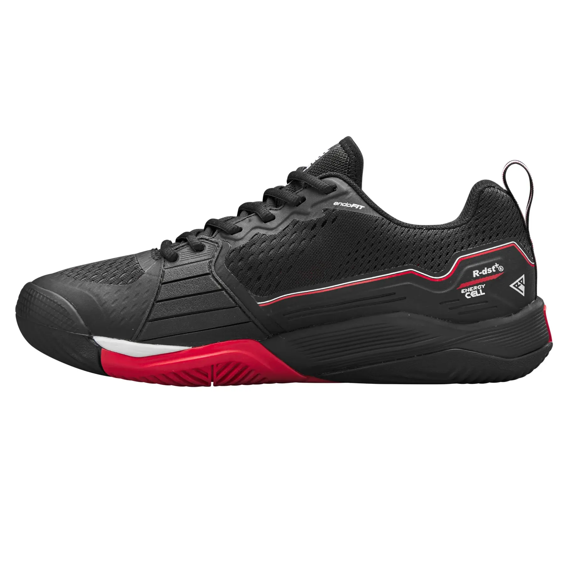 Wilson RUSH PRO 4.5 Mens Tennis Shoes - Black/Red/White Lightweight Padded collar