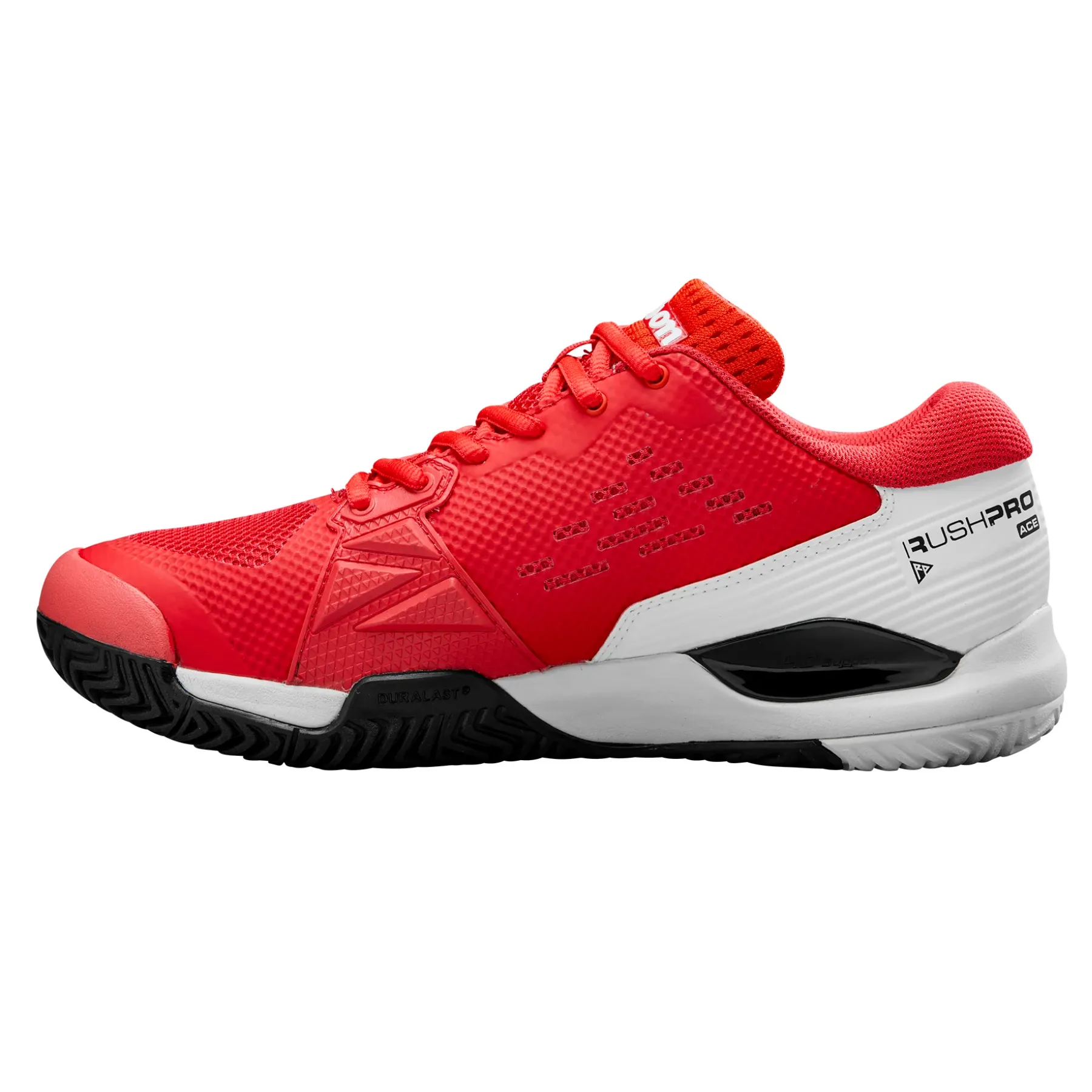Wilson Rush Pro Ace Mens Tennis Shoes - Red/White/Black Non Marking Modern Design