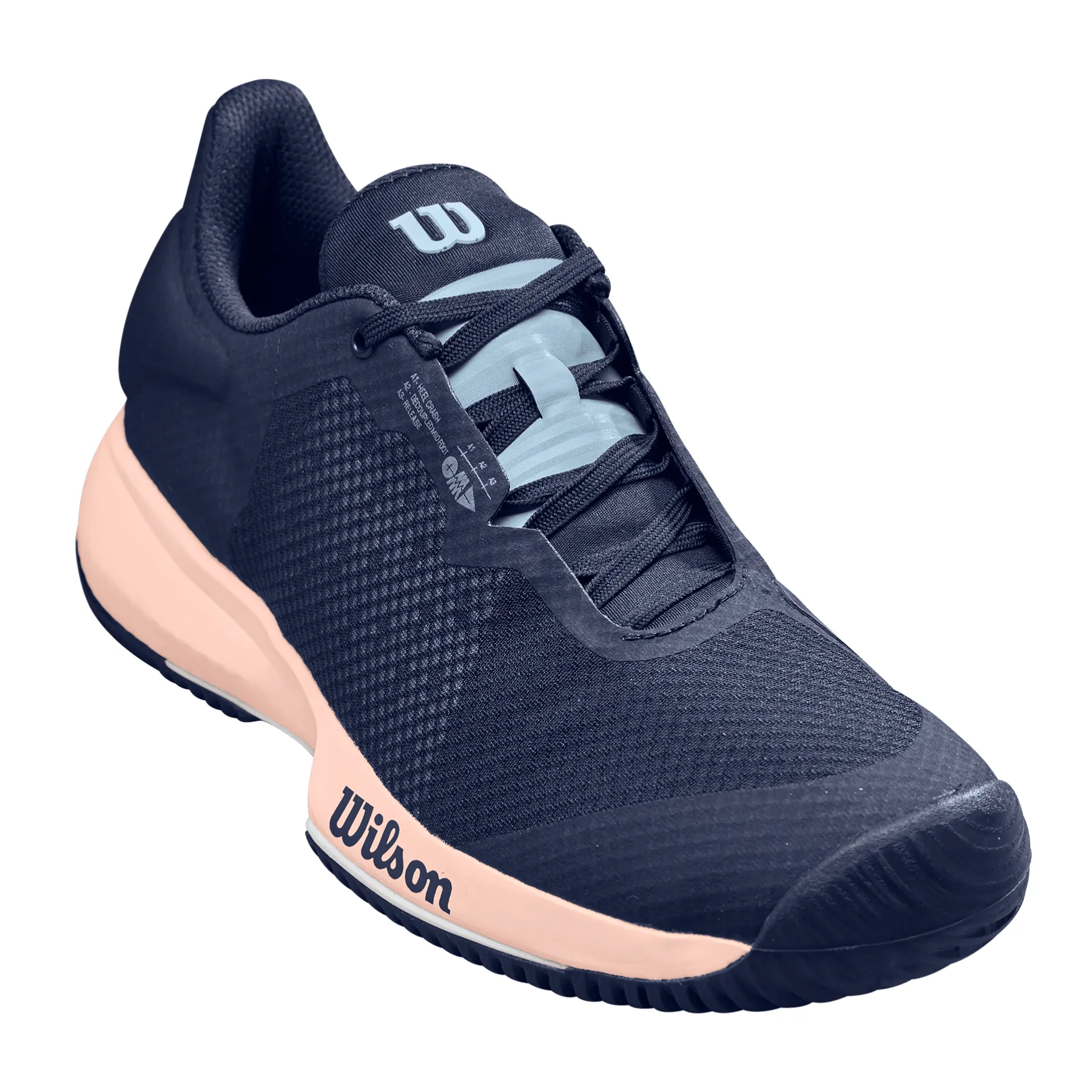 Shock Resistant Breathable Wilson Womens Kaos Swift Tennis Shoes -  Peacoat/Scallop Shell/Baby Blue
