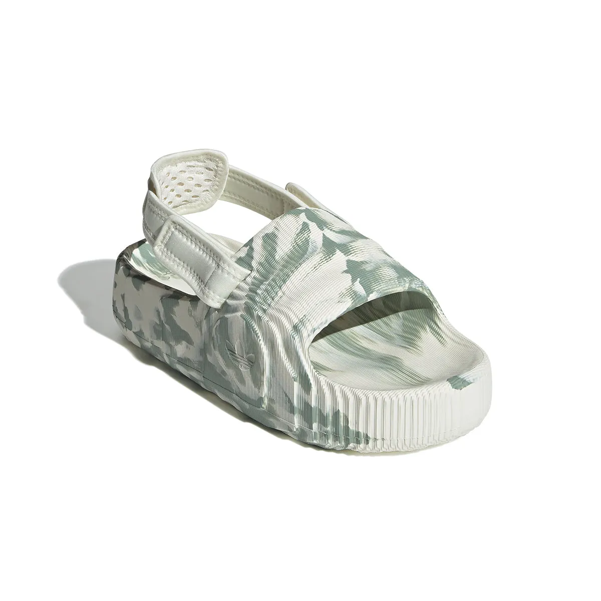 Crisp Finish No Pressure Fit Wmns Adilette 22 XLG 'Off White Silver Green'