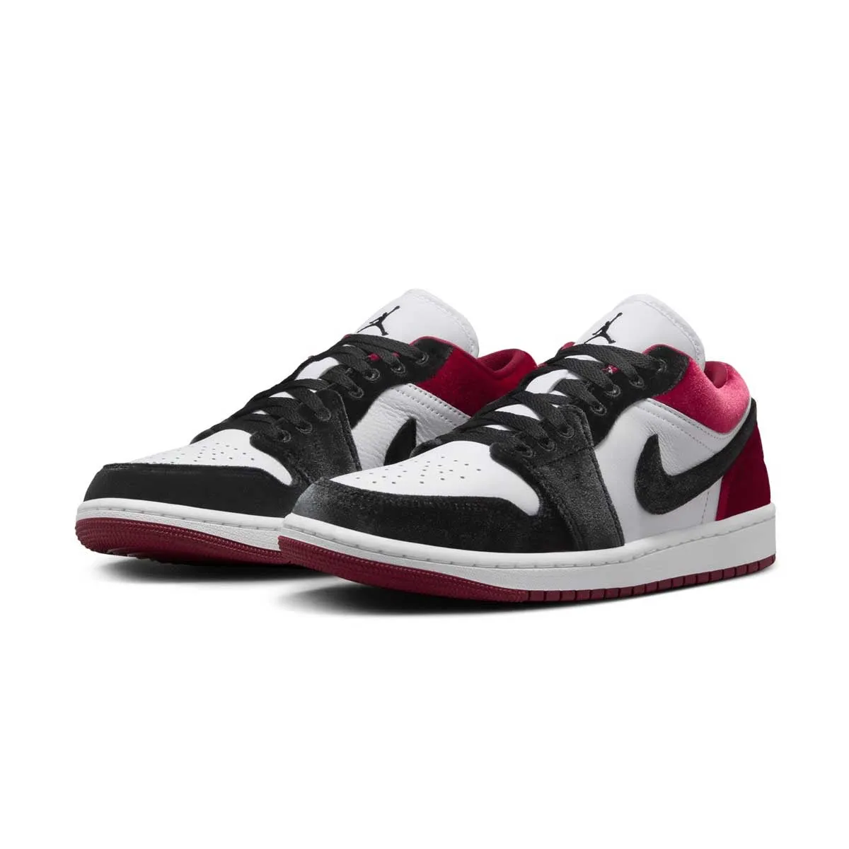 Wmns Air Jordan 1 Low SE 'Velvet Black Toe' Calm Motion Heat Sealed Overlays