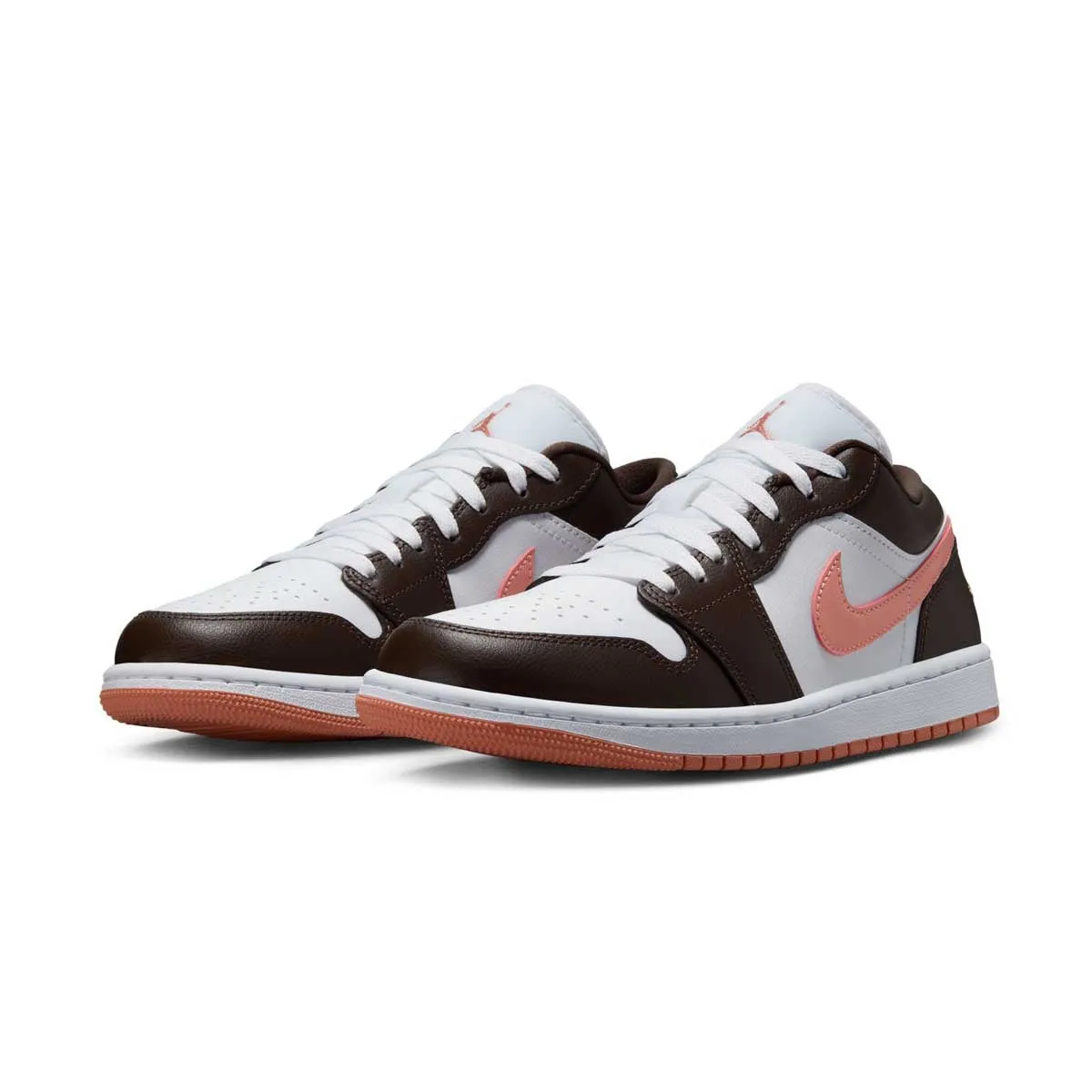 Wmns Air Jordan 1 Low 'White Baroque Brown Flat Base