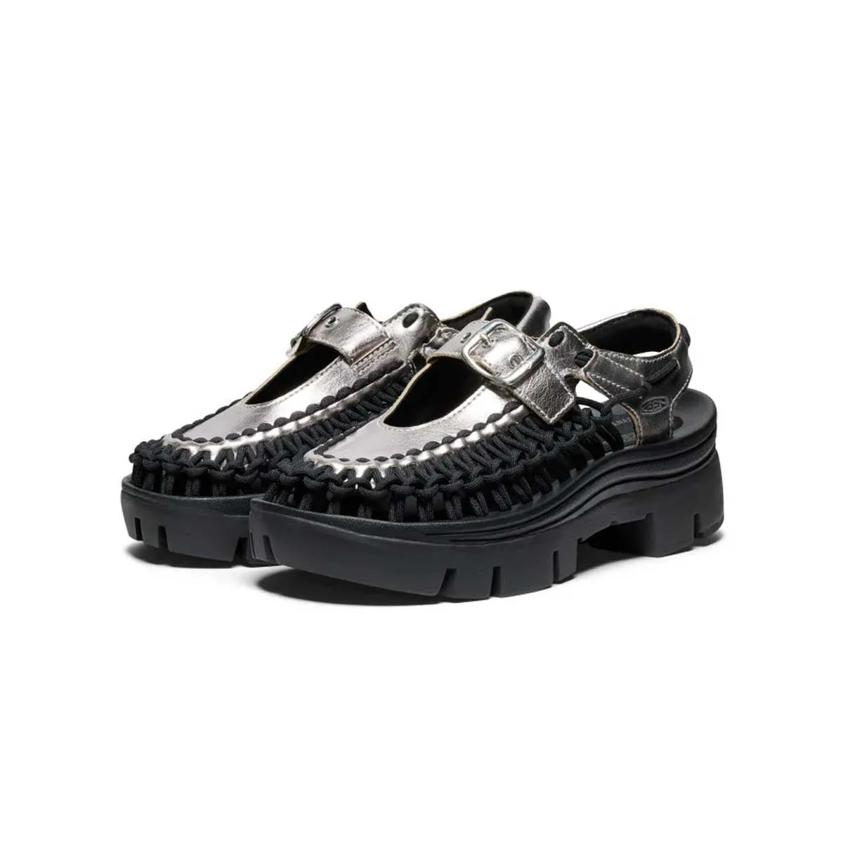 Wmns Platform Uneek Mary Jane 'Silver Black' Comfort support