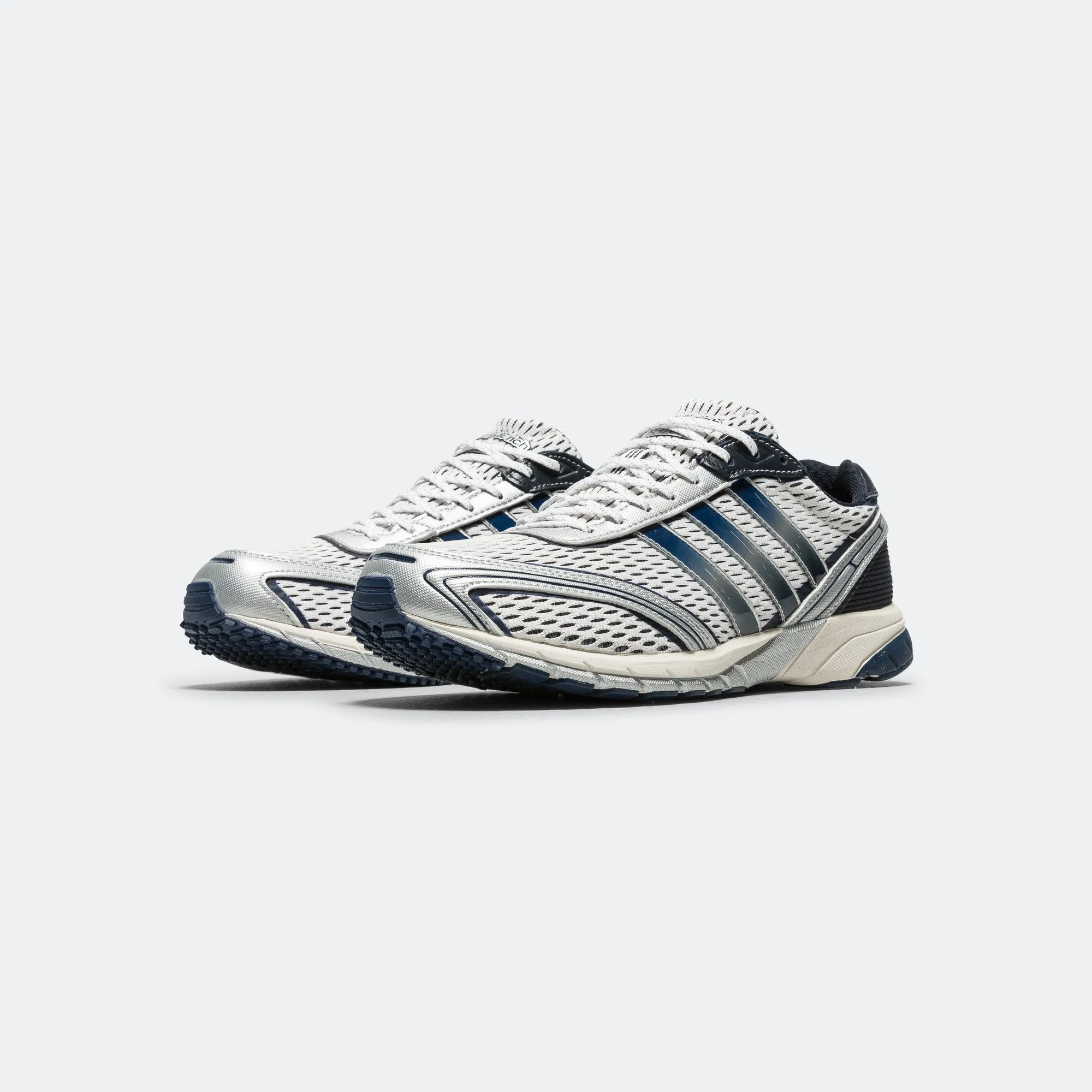 Womens Adizero Adios x Sporty & Rich - Footwear White/Collegiate Navy-Cloud White AntiSlip Soft Landing
