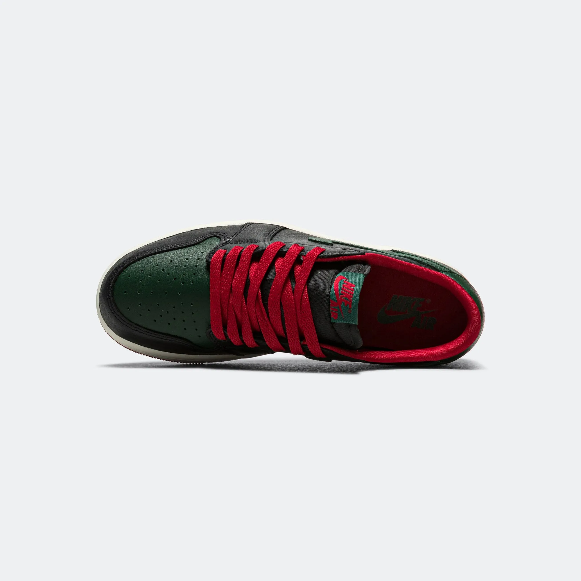Foot Comfort Womens Air Jordan 1 Low OG - Black/Gorge Green-Varsity Red-Sail