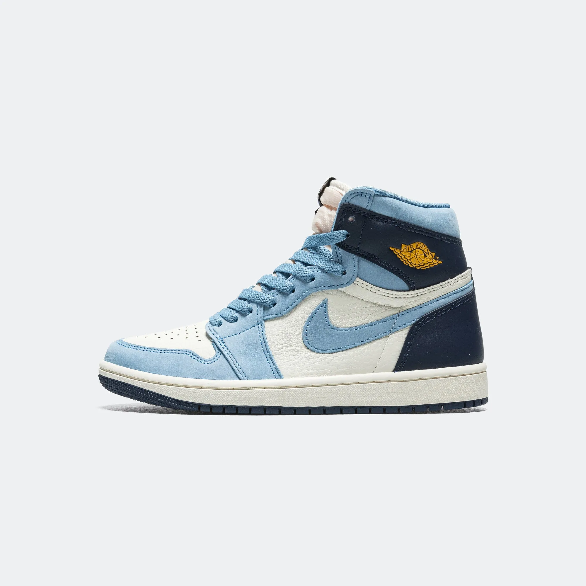 Womens Air Jordan 1 Retro High OG - University Blue/University Gold-Sail Hyper bounce Airy Upper