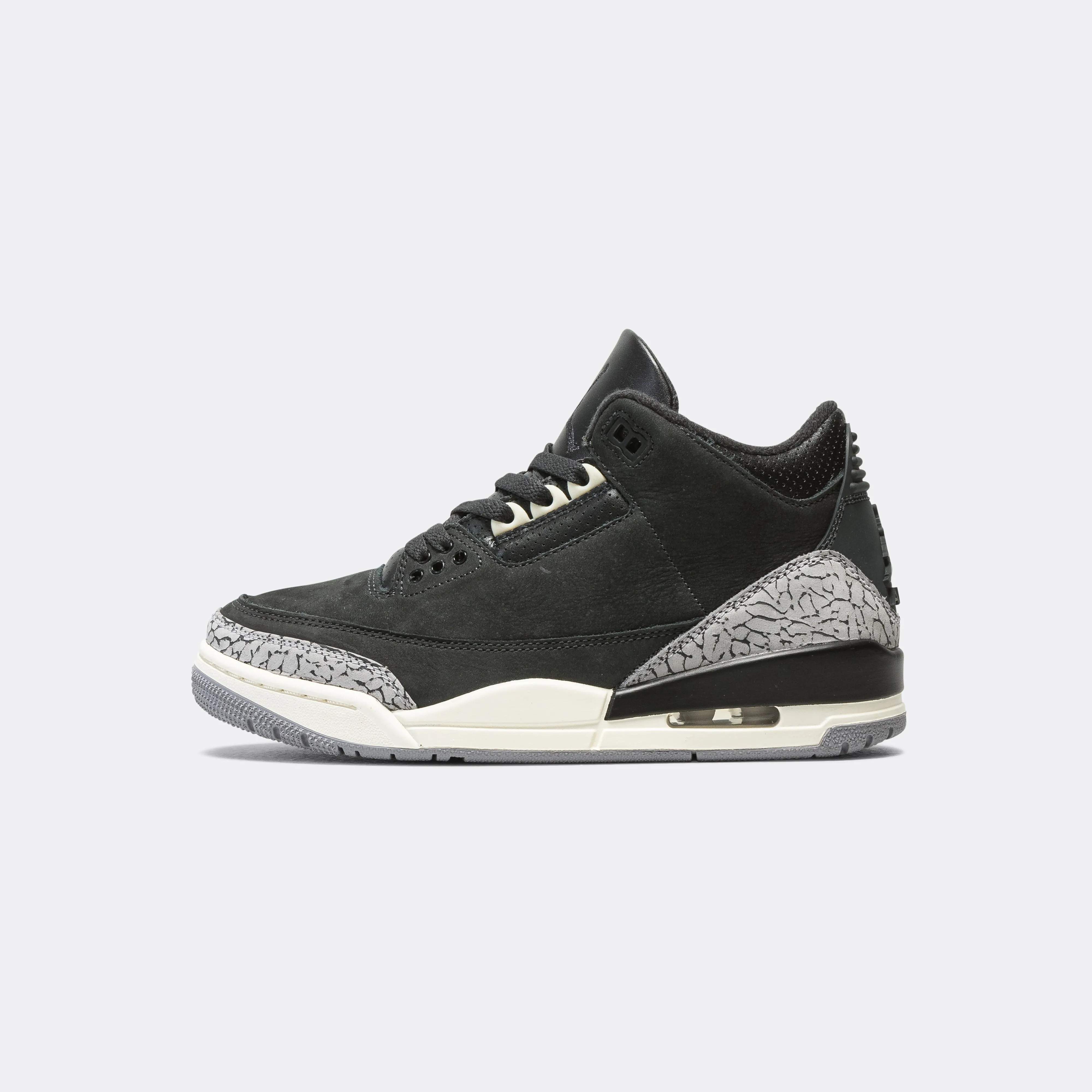 Womens Air Jordan 3 - Off Noir/Black-Sail-Cement Grey Road Running