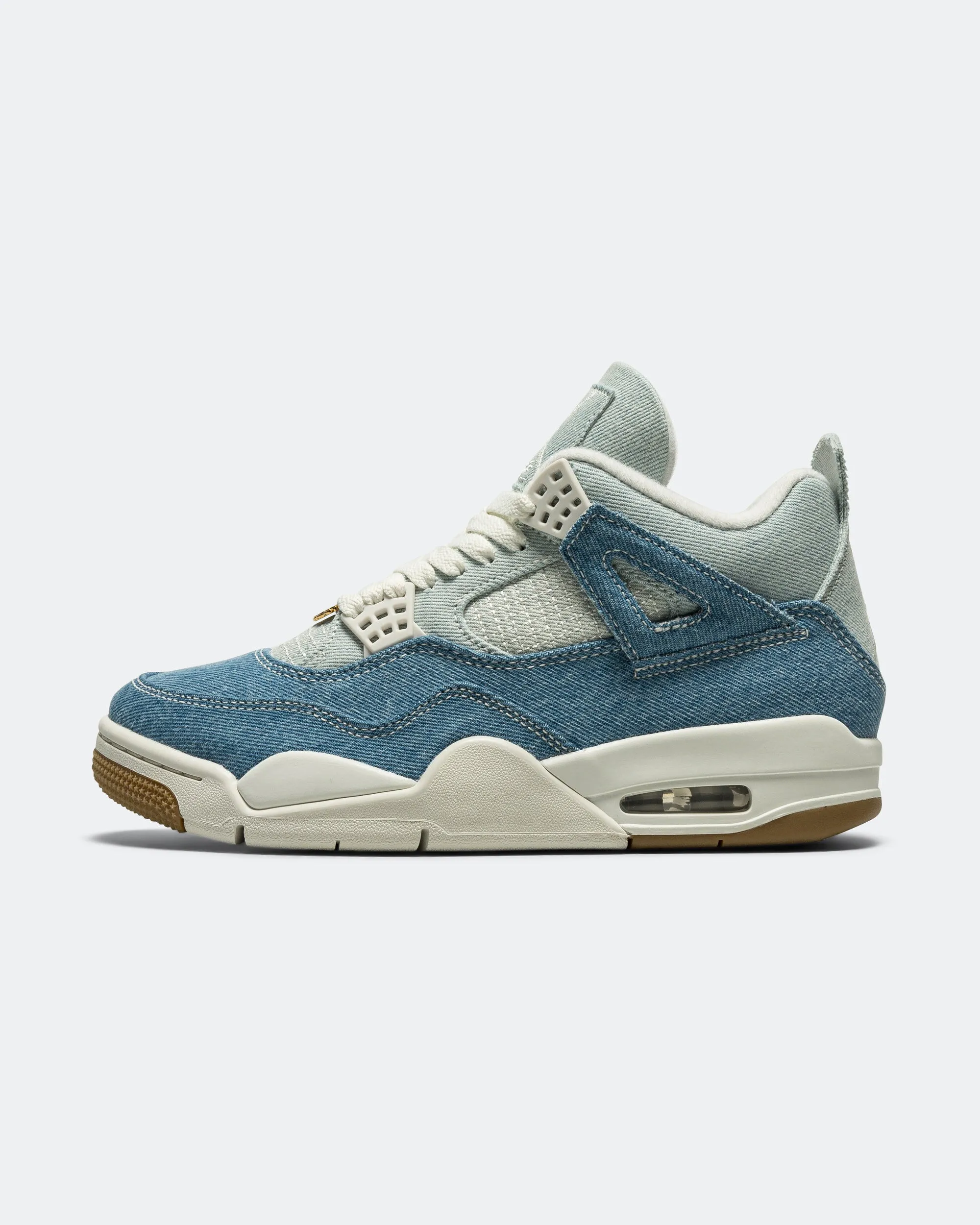 Ergonomic Last Shape Womens Air Jordan 4 Retro TEX - Sail/Gum Light Brown-Worn Blue