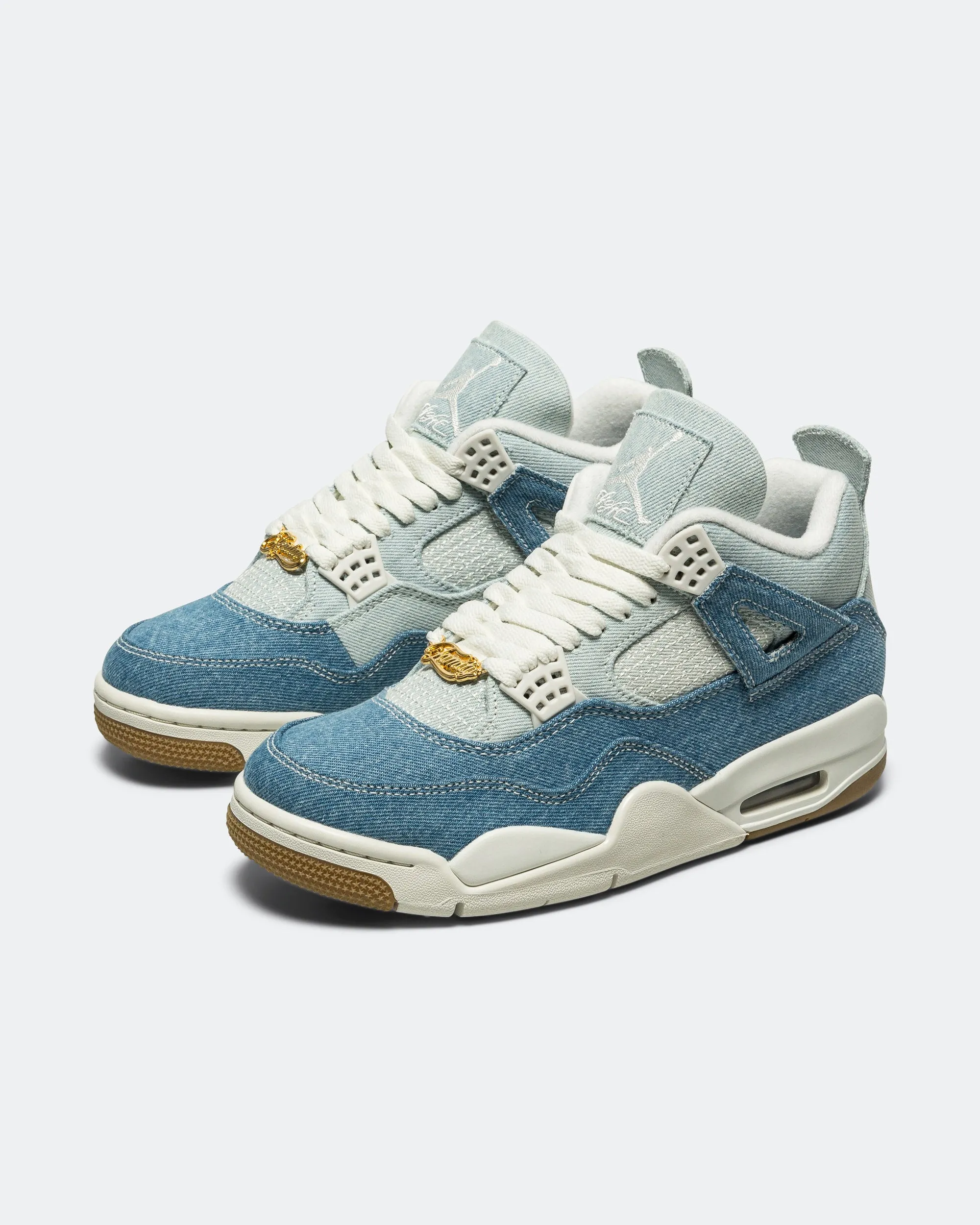comfort feature Womens Air Jordan 4 Retro TEX - Sail/Gum Light Brown-Worn Blue