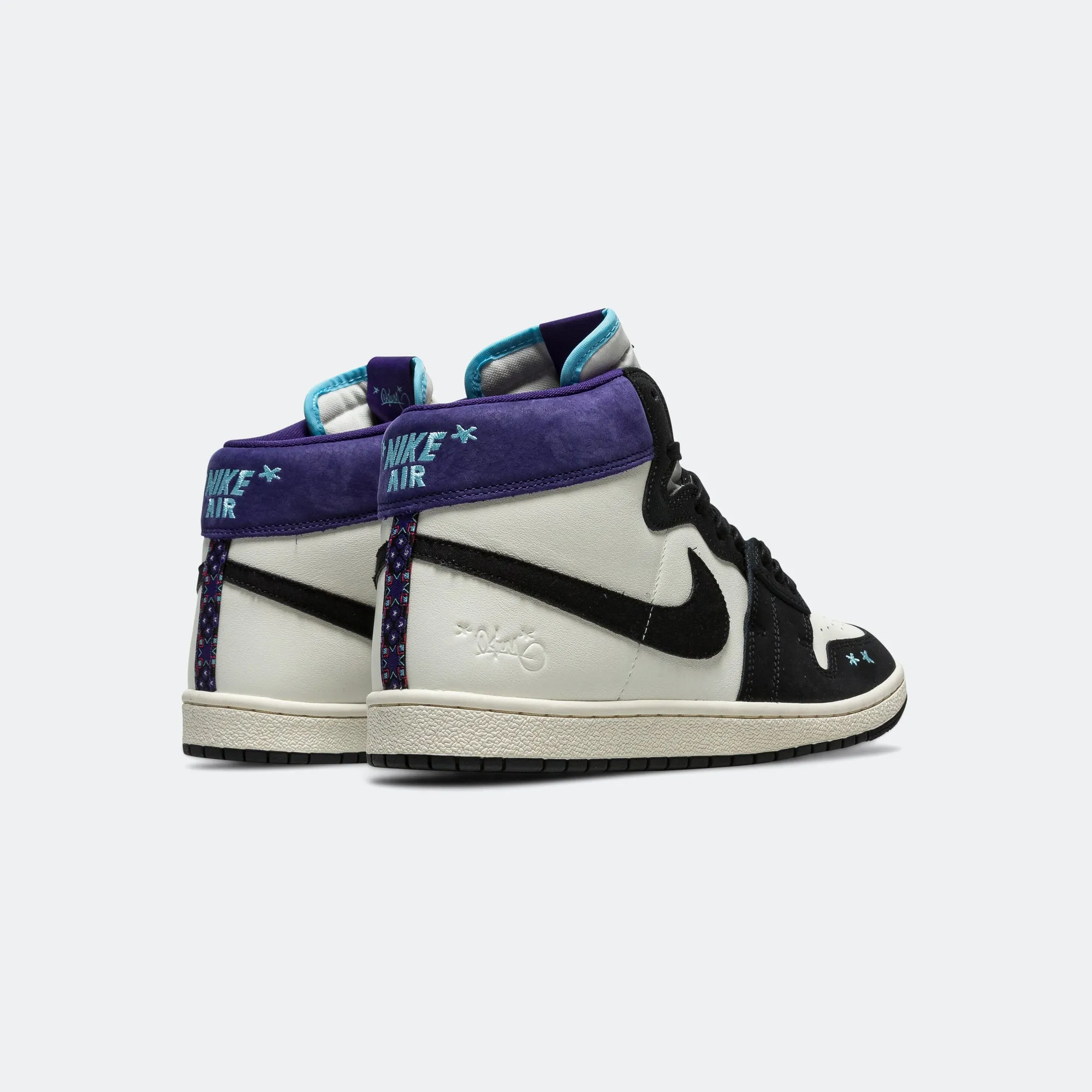 Womens Air Ship PE SP x Opium - Sail/Blue Chill-Black-Court Purple Smooth Landing