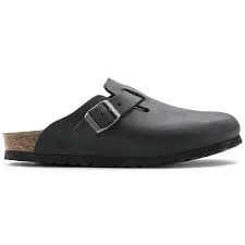 Work From Home Moisture wicking Birkenstock Boston Oiled Leather (Black)