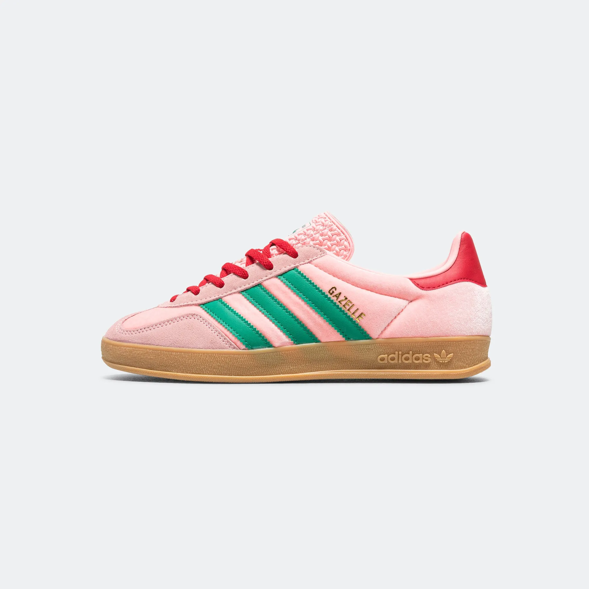Womens Gazelle Indoor - Court Green/Glow Pink-Gum High Top Style