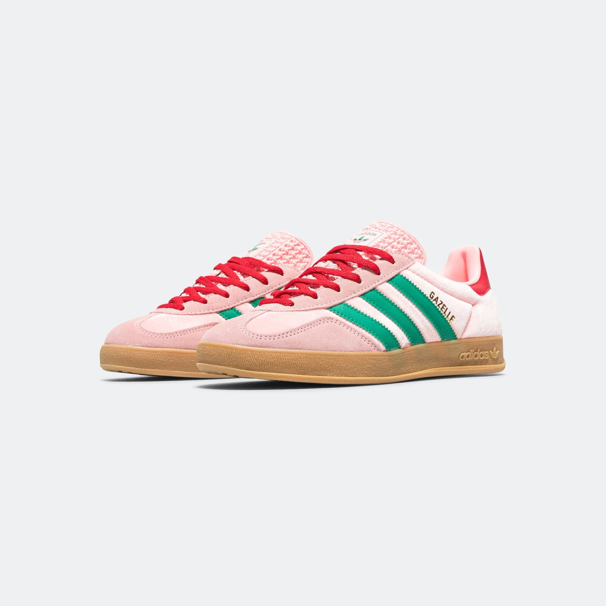 Womens Gazelle Indoor - Court Green/Glow Pink-Gum Durable flexibility