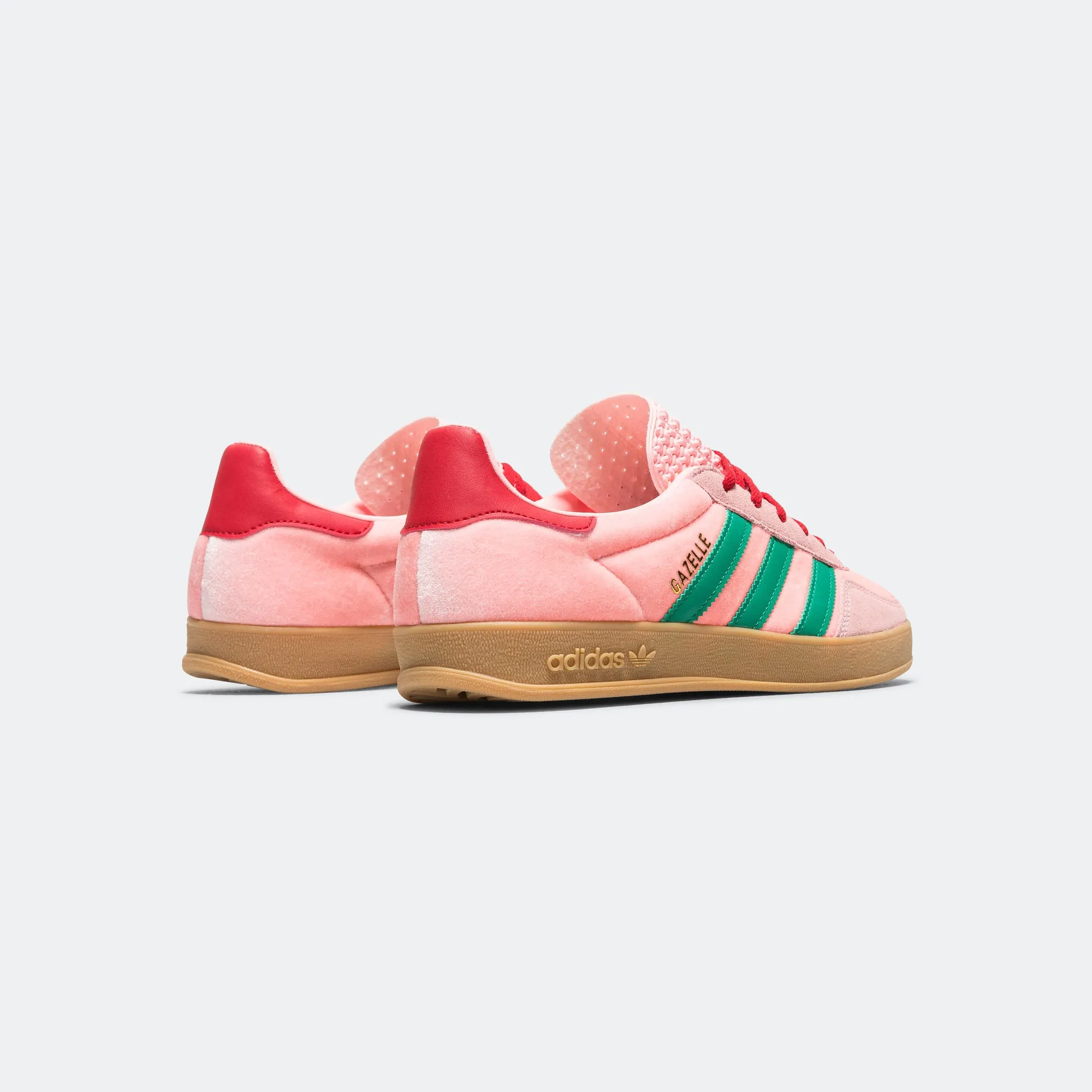 RubberHeel Womens Gazelle Indoor - Court Green/Glow Pink-Gum