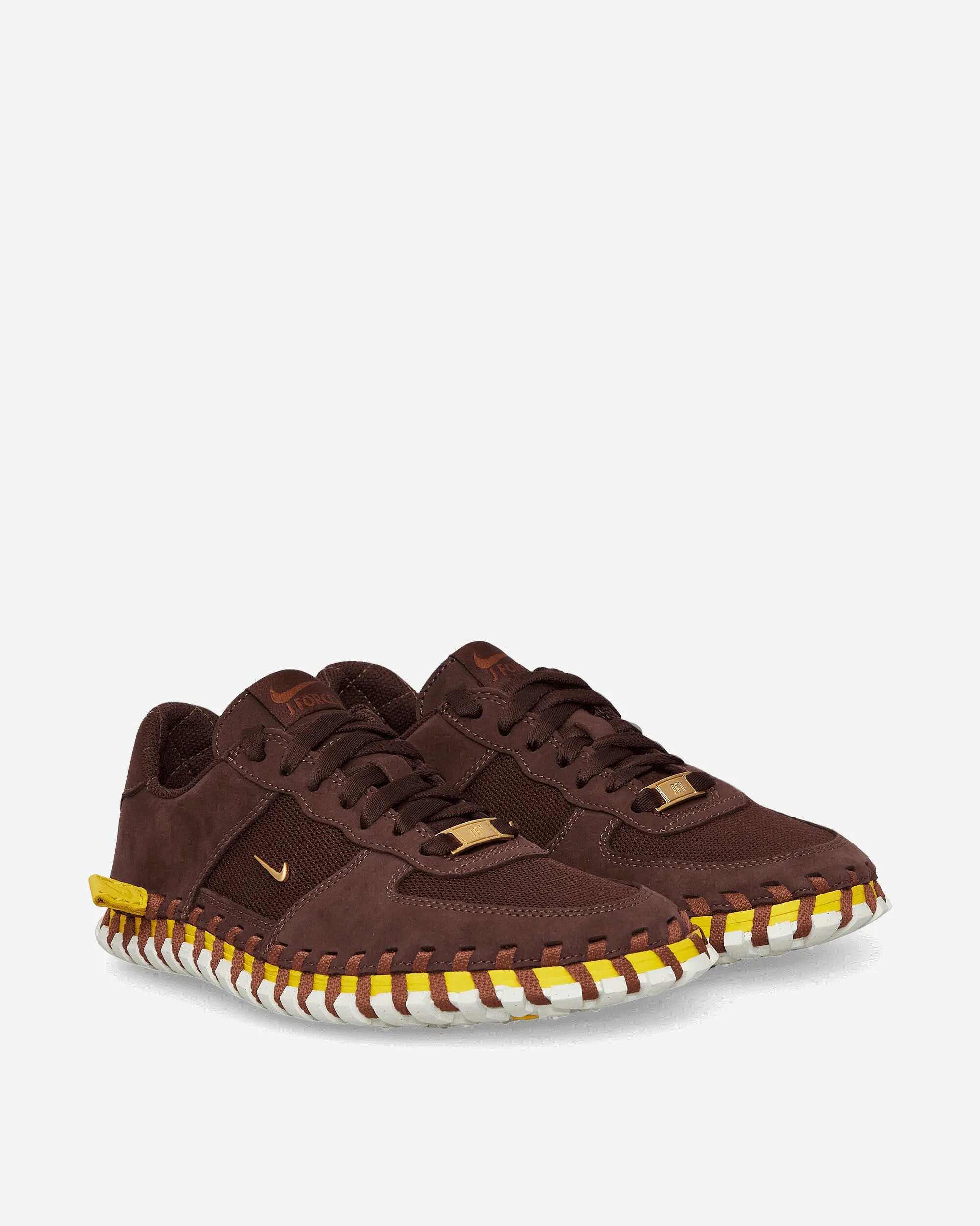 Retro Tone Seasonal Favorite Women's JACQUEMUS J Force 1 Low LX Sneakers Earth / Metallic Gold