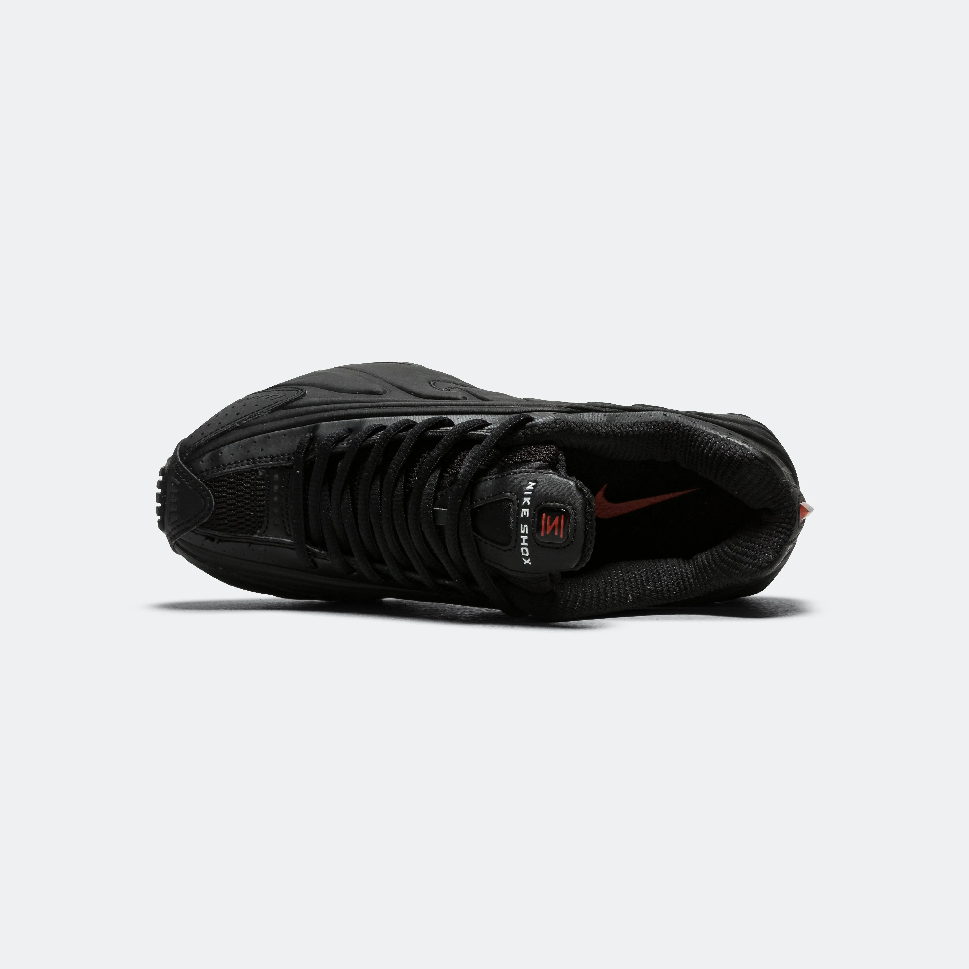 Womens Shox R4 - Black/Black-Max Orange Run Secure