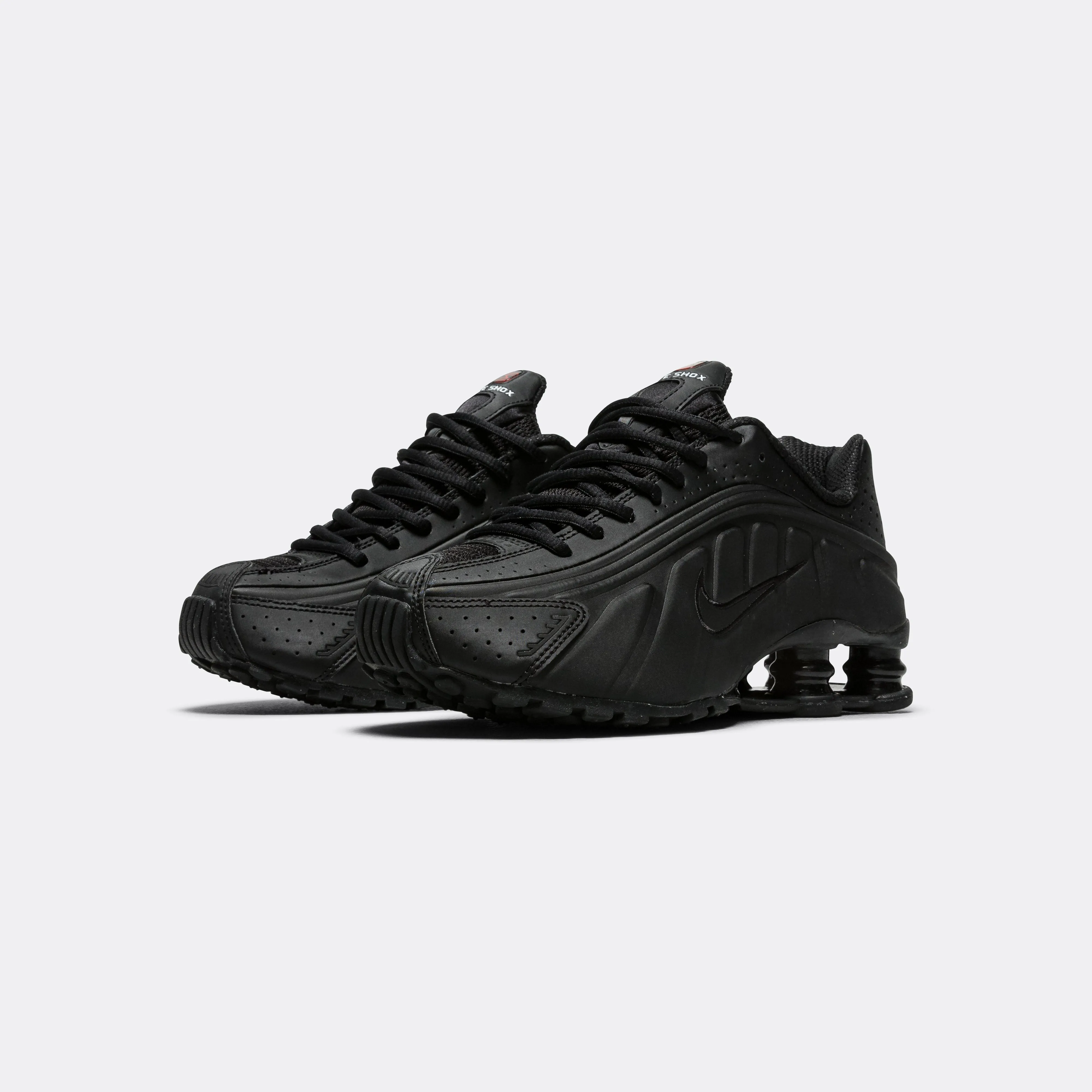 Womens Shox R4 - Black/Black-Max Orange Daily Moves