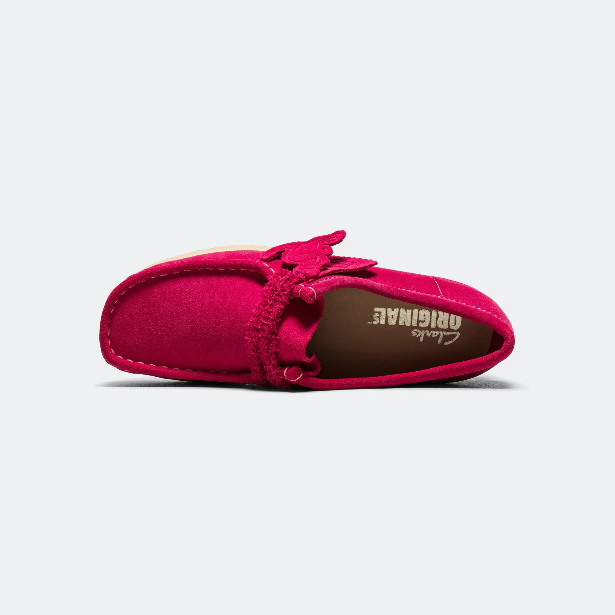 Maximum Cushioning Womens Wallabee - Bright Pink Suede