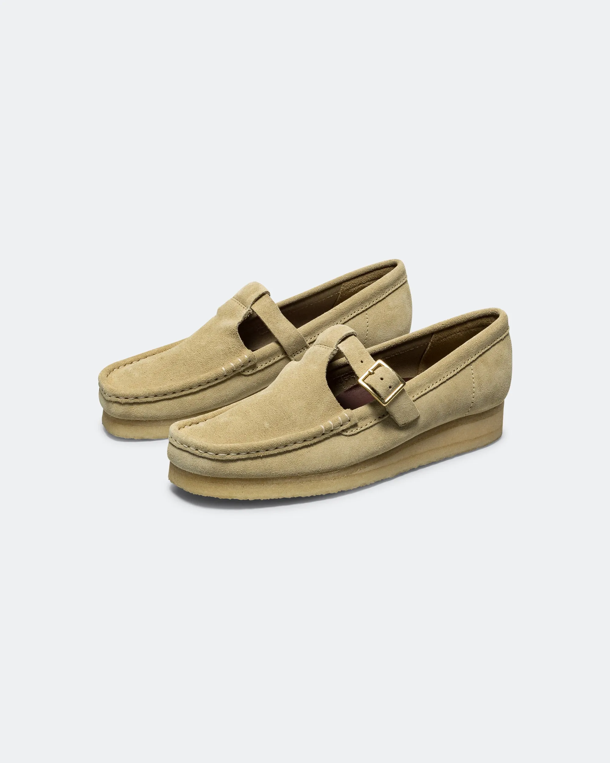 Durable flexibility Womens Wallabee T Bar - Maple Suede