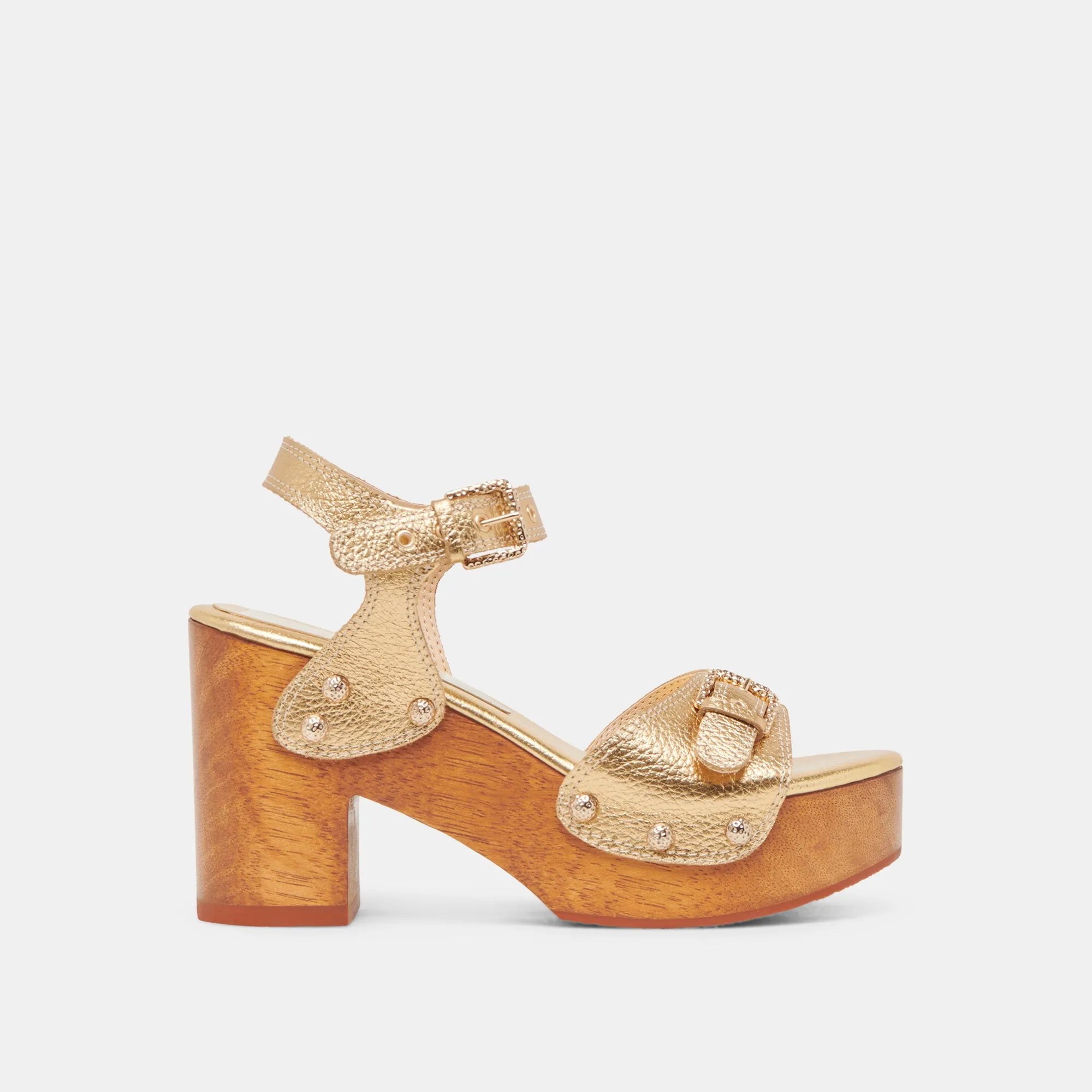 Boho Style Heels YANDY HEELS GOLD LEATHER
