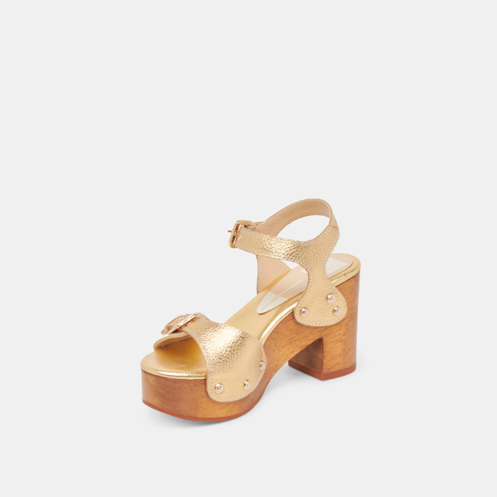 YANDY HEELS GOLD LEATHER Stylish Footwear