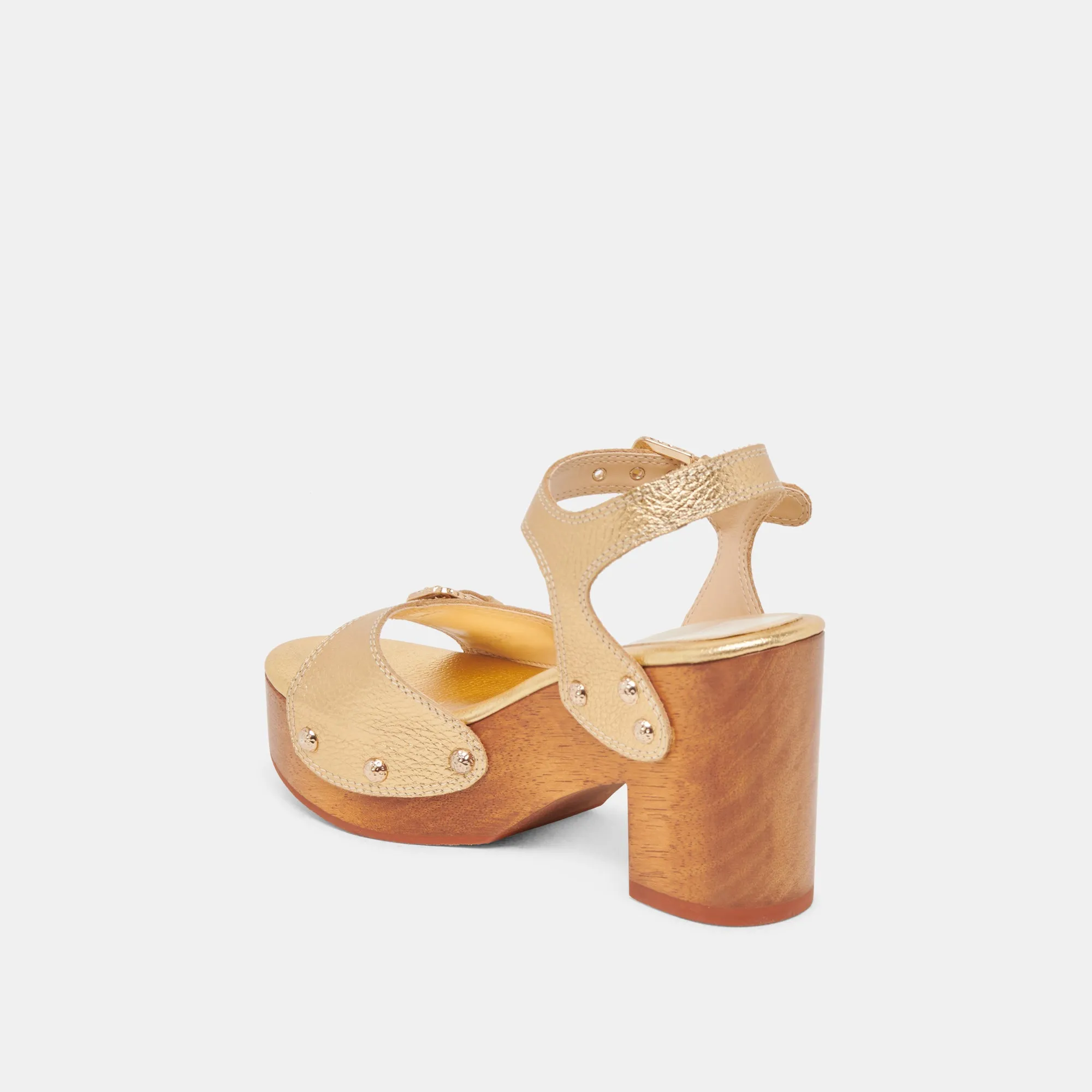YANDY HEELS GOLD LEATHER Summer Heels