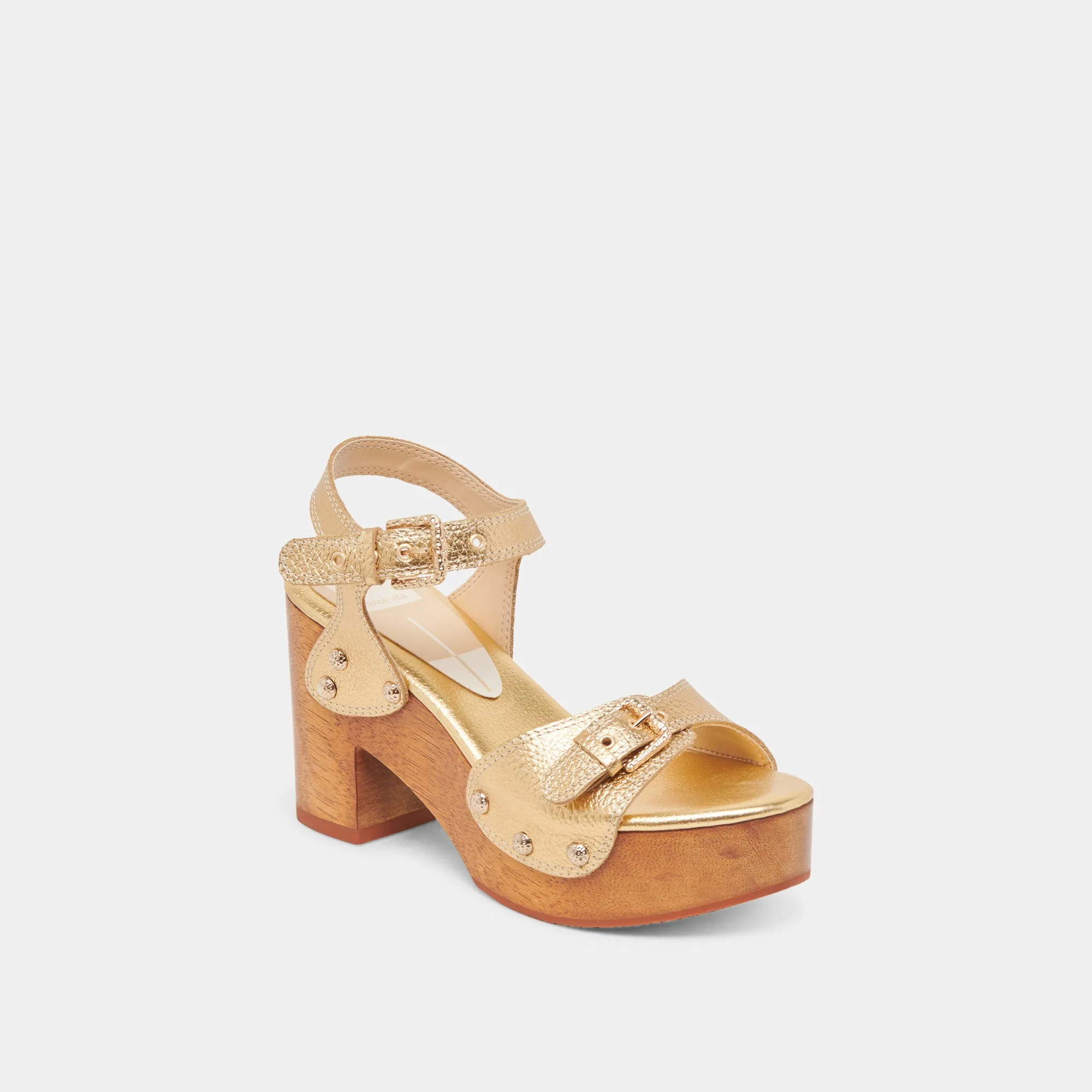 Durable Upper Professional Heels YANDY HEELS GOLD LEATHER