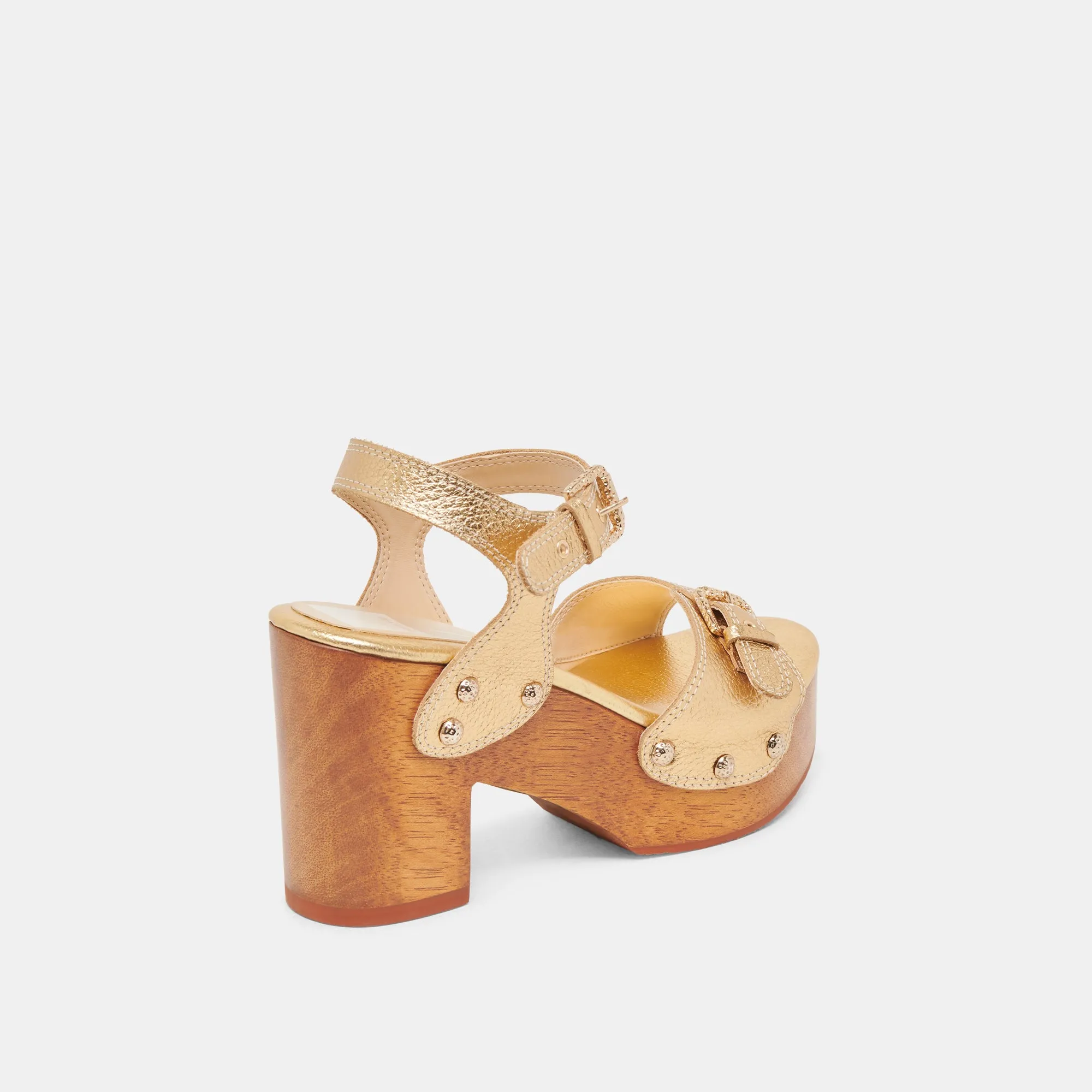 YANDY HEELS GOLD LEATHER Luxurious Sandals