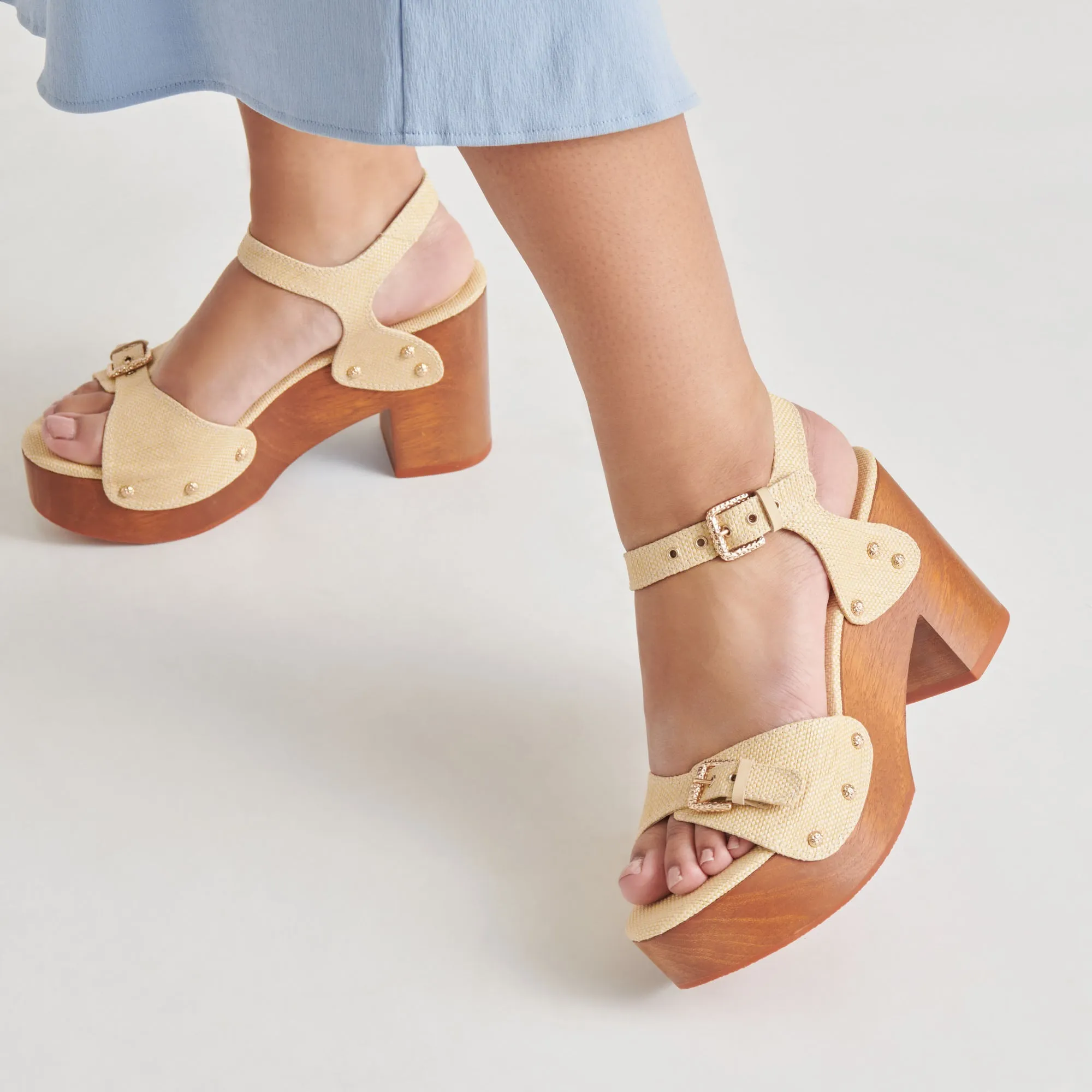 YANDY HEELS LT NATURAL RAFFIA Comfort Technology