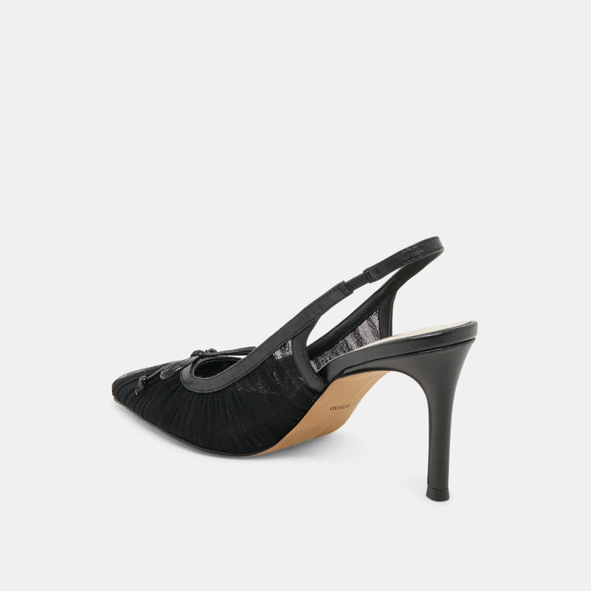 Smooth Finish YELA HEELS BLACK TULLE