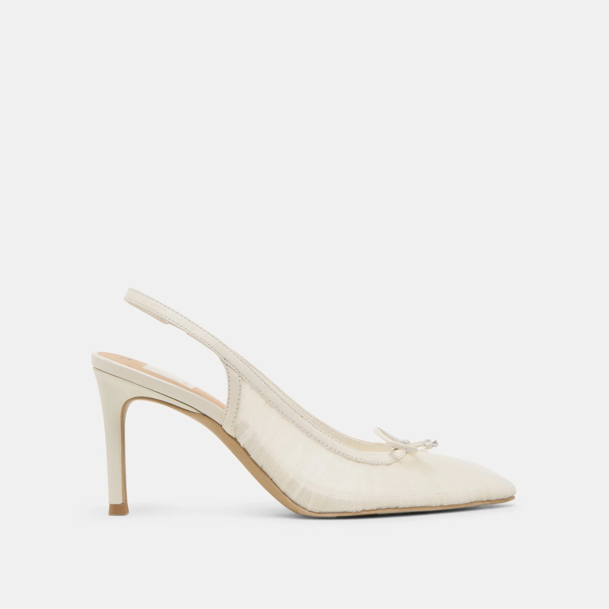 Comfortable foot wrap YELA HEELS WHITE TULLE