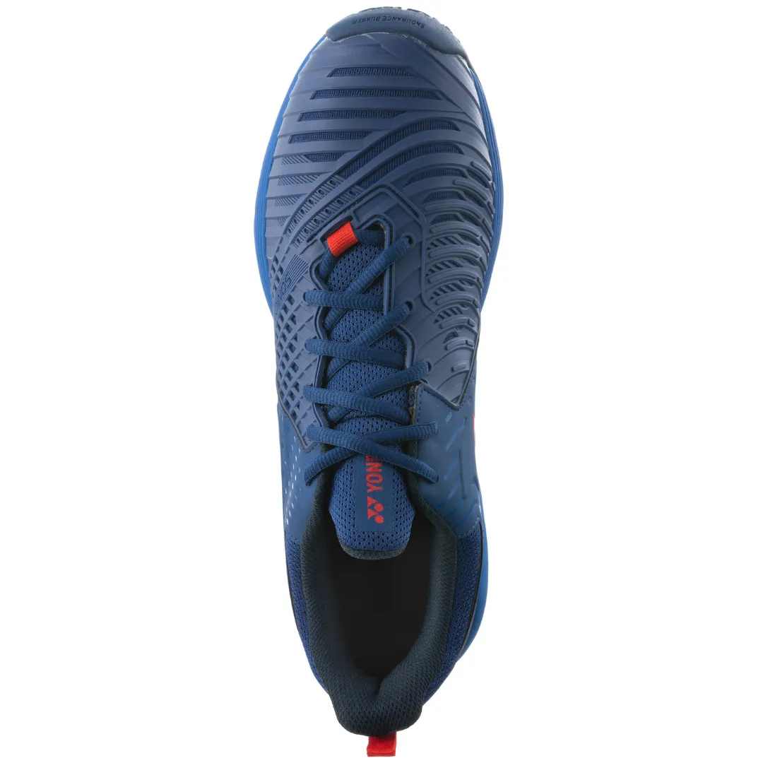 Yonex Sonicage 3 2022 Mens Clay Tennis Shoes - Navy/Red Comfort Padding Canvas Upper