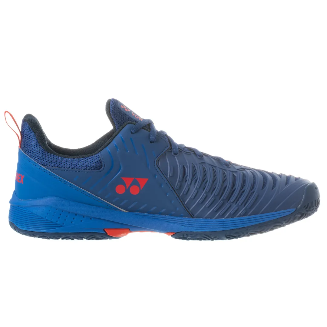 Yonex Sonicage 3 2022 Mens Clay Tennis Shoes - Navy/Red Low Profile