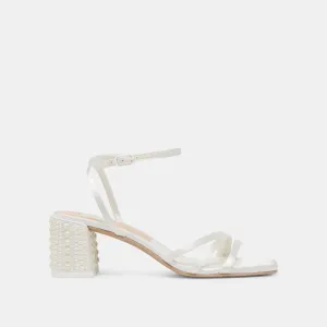 Casual Platform Heels Metallic Stilettos YSABEL PEARL HEELS TRUE WHITE SATIN
