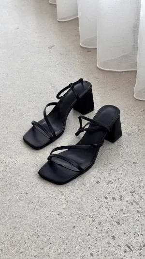 Wrapped Heel Fast Pick Yulia Heel - Black