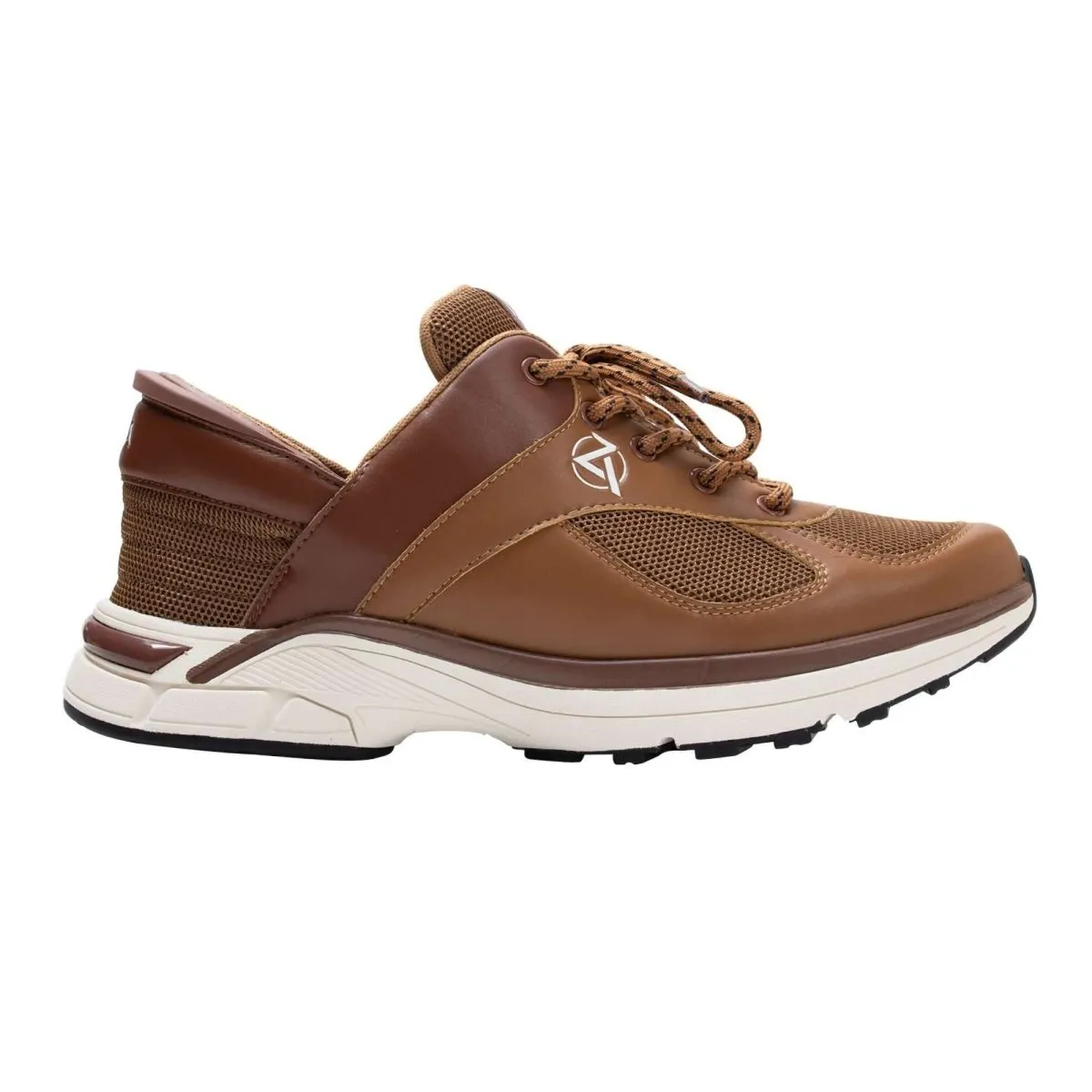 Compact Form Zeba Men's Brown Leather and Mesh Slip On