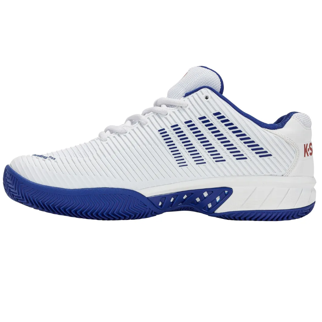 Functional Fit K Swiss Hypercourt Men Express 2 HB Tennis Shoes - White/Royal/Red